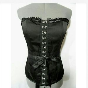 Nwt C.LUCE Hook & Eye Bustier SM Black Sexy Vixen Corset